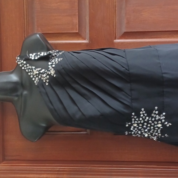 Dian Sheng Long black & Grey Omber dress, One Shoulder, Corset Back, Sz 18, Nwt - Picture 2 of 12